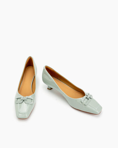 Horsebit-Square-Toe-Low-Kitten-Heel-Pumps