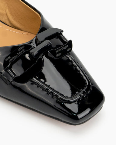 Horsebit-Square-Toe-Low-Kitten-Heel-Pumps