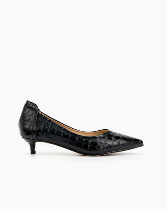 Pointed Toe Low Kitten Heels Pumps