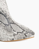 Snake Pattern Ankle Stiletto High Heels Boots