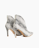 Snake Pattern Ankle Stiletto High Heels Boots
