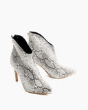 Snake Pattern Ankle Stiletto High Heels Boots
