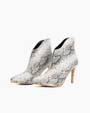 Snake Pattern Ankle Stiletto High Heels Boots