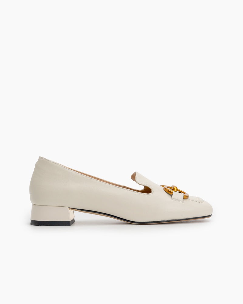 Horsebit-Classic-Metal-Buckle-Square-Toe-Low-Heel-Flat-Loafers