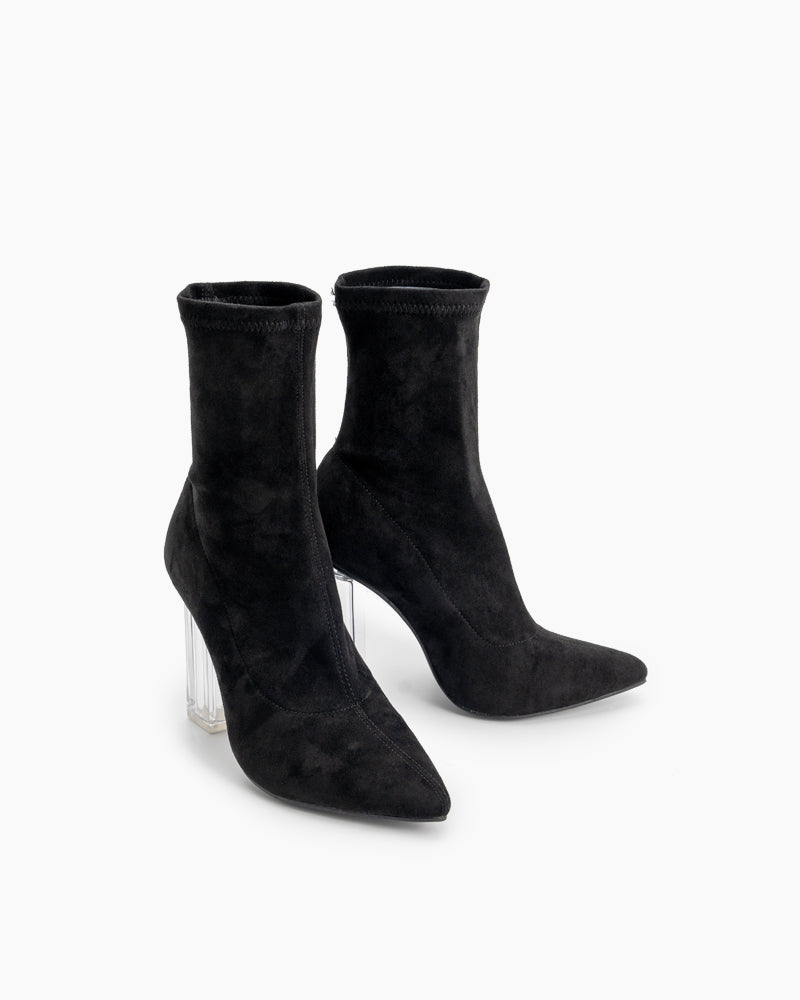 Pointed-Toe-Clear-Heel-Slip-On-Stretch-Boots-suede