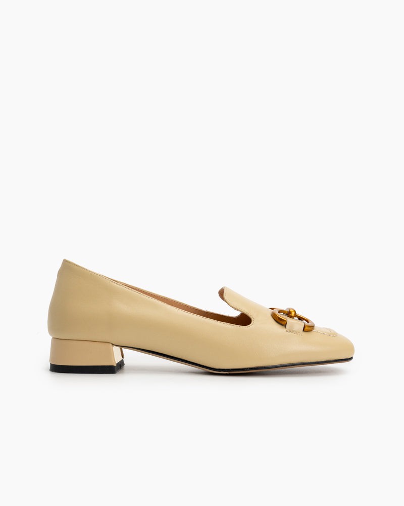 Horsebit-Classic-Metal-Buckle-Square-Toe-Low-Heel-Flat-Loafers