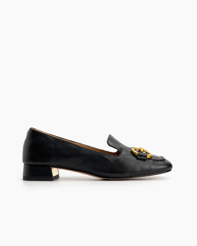 Horsebit-Classic-Metal-Buckle-Square-Toe-Low-Heel-Flat-Loafers