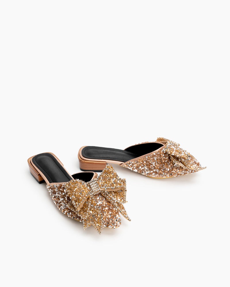 Rhinestones-Bow-Tie-Slip-on-Backless-Mules