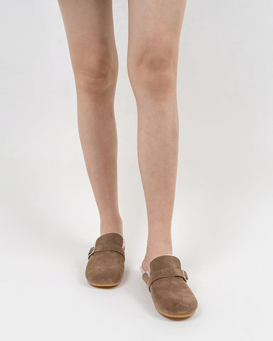 Buckle-Decor-Nubuck-Leather--Fuzzy-Lambswool-Warm-Flat-Slippers-Mules