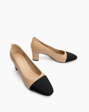 Colorblock-Patchwork-Flat-Mid-Heel-Small-splicing-Shallow-Mouth-Loafers