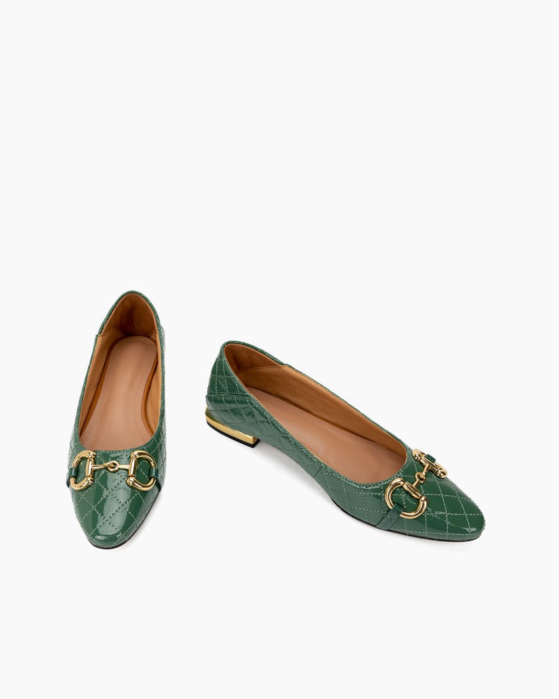 Horsebit-Pointed-Toe-Soft-Breathable-Patent-Leather-Flat-Loafers