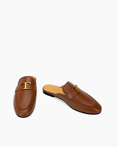 Metal-Decor-Closed-Round-Toe-Slip-on-Flat-Mules