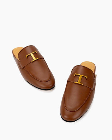 Metal-Decor-Closed-Round-Toe-Slip-on-Flat-Mules