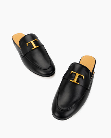 Metal-Decor-Closed-Round-Toe-Slip-on-Flat-Mules