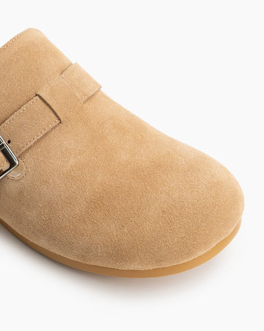 Buckle-Decor-Nubuck-Leather--Fuzzy-Lambswool-Warm-Flat-Slippers-Mules