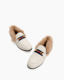 Horsebit-Comfortable-Slip-on-Closed-Toe-Slides-Fur-Flat-Leather-Loafers