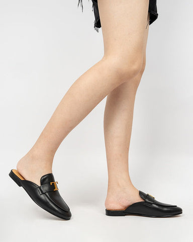 Metal-Decor-Closed-Round-Toe-Slip-on-Flat-Mules