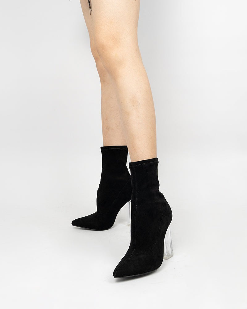 Pointed-Toe-Clear-Heel-Slip-On-Stretch-Boots-suede