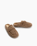 Solid Color Lambswool Warm Comfy Flat Mules