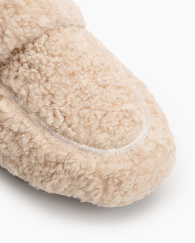 Solid Color Lambswool Warm Comfy Flat Mules
