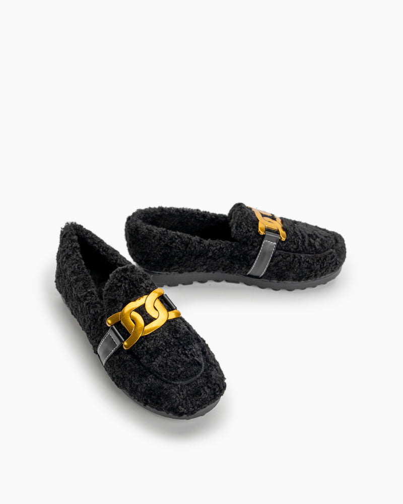 Metal-Faux-Lamb-Wool-Indoor-Outdoor-Loafers-fur