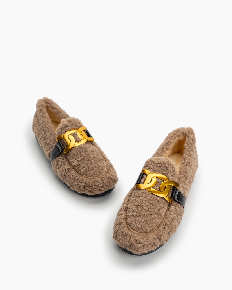 Metal-Faux-Lamb-Wool-Indoor-Outdoor-Loafers-fur