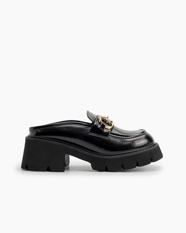 Horsebit-Classic-Metal-Buckle-Backless-Platform-Goth-Wedge-Chunky-Heel-Loafers-mules