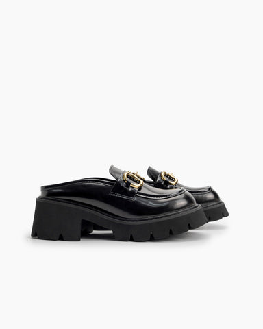 Horsebit-Classic-Metal-Buckle-Backless-Platform-Goth-Wedge-Chunky-Heel-Loafers-mules