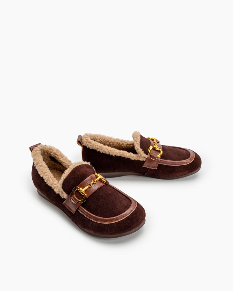 Horsebit-Classic-Metal-Buckle-Suede-Moccasin-Indoor-Outdoor-Slipper-Loafers