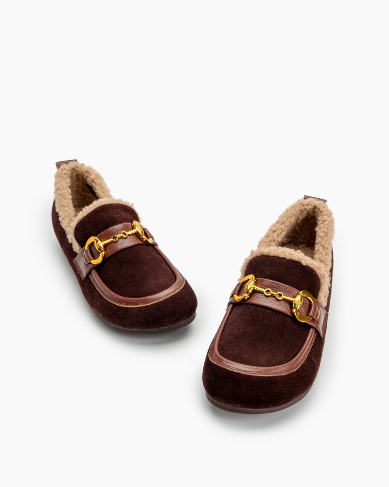 Horsebit-Classic-Metal-Buckle-Suede-Moccasin-Indoor-Outdoor-Slipper-Loafers