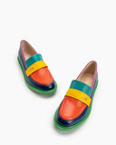 Multi-Color-Stitching-Leather-Slip-on-Comfortable-Loafers