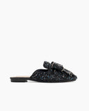 Sequins Bowknot Rhinestone Slip On Backless Mules