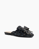 Sequins Bowknot Rhinestone Slip On Backless Mules