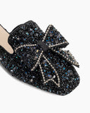 Sequins Bowknot Rhinestone Slip On Backless Mules