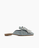Sequins Bowknot Rhinestone Slip On Backless Mules