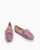 Rhinestone-Sequins-Glitter-Bowknot-Comfortable-Loafers