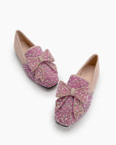 Rhinestone-Sequins-Glitter-Bowknot-Comfortable-Loafers