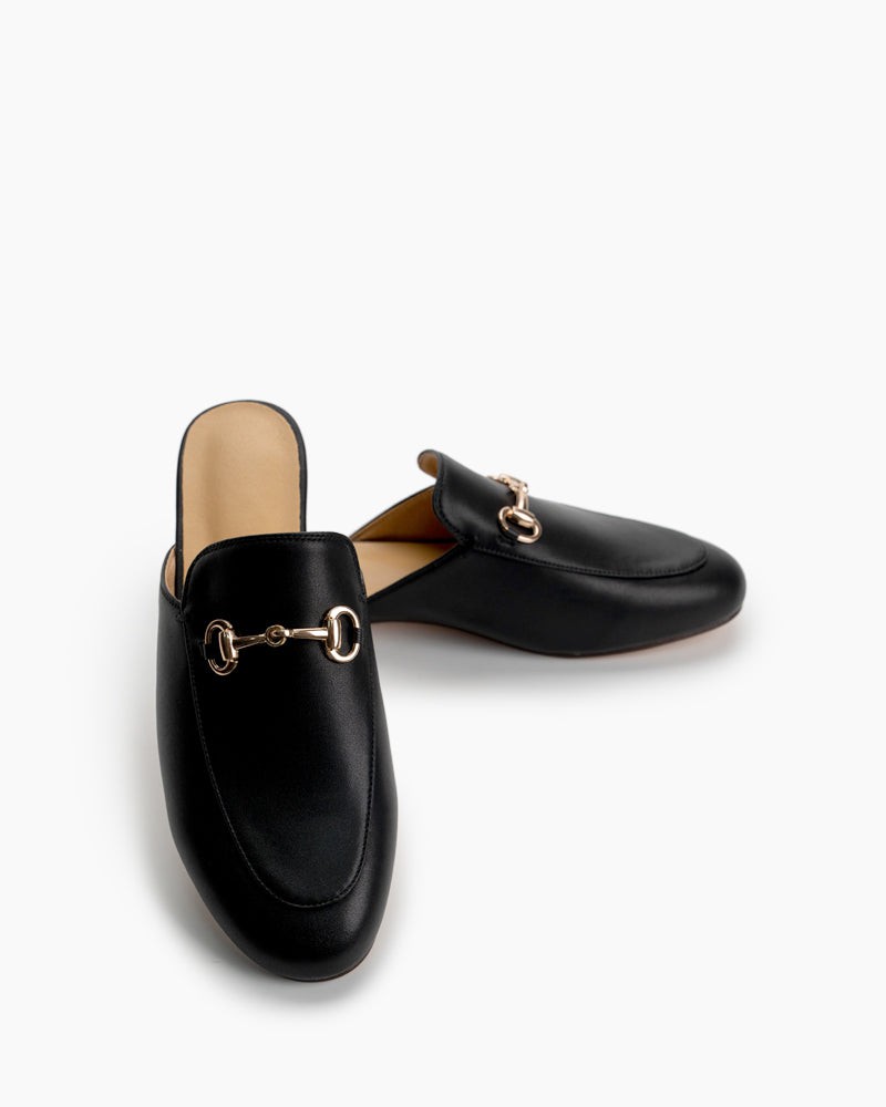 Classic-Horsebit-Oxford-Slide-Slip-On-Leather-Flat-Mules