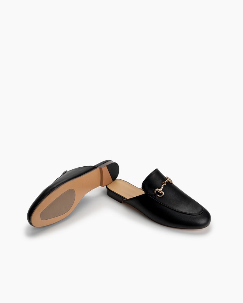 Classic-Horsebit-Oxford-Slide-Slip-On-Leather-Flat-Mules