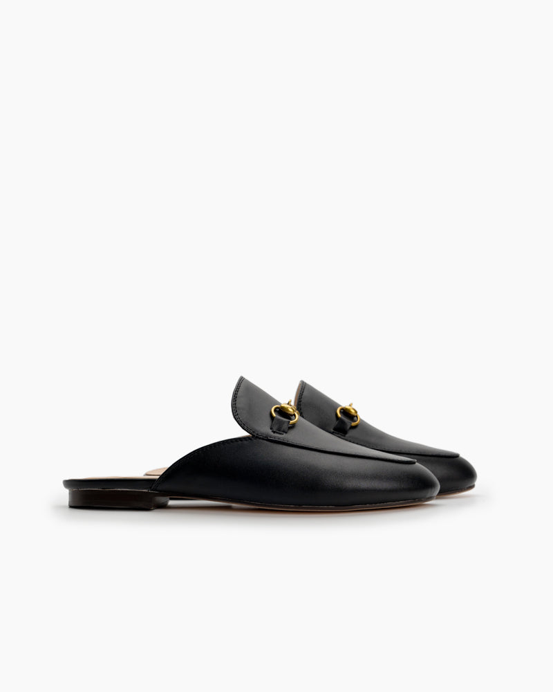 Classic-Horsebit-Oxford-Slide-Slip-On-Leather-Flat-Mules