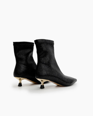 Stiletto Kitten Heel Pointed Toe Ankle Boots