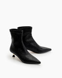Stiletto Kitten Heel Pointed Toe Ankle Boots