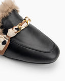Ribbon-Decor-Flat-Fur-Comfortable-Slippers-Mules
