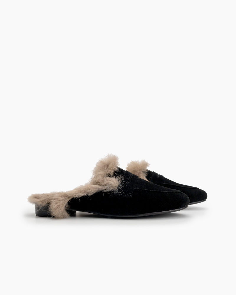 Minimalist-Fluffy-Flat-Lazy-Mules-flat-fur