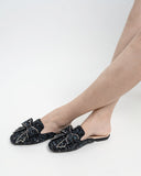 Sequins Bowknot Rhinestone Slip On Backless Mules