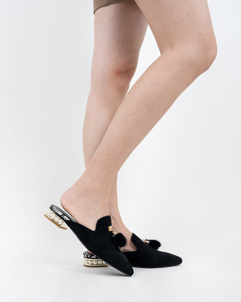 Tassel closed toe sales flat heel sandals