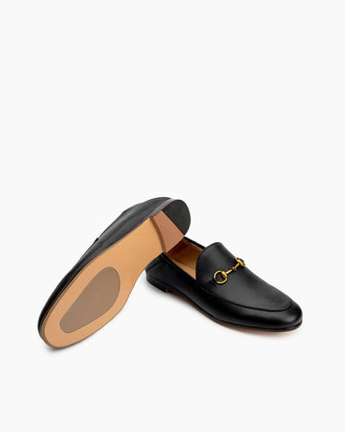 Horsebit-Classic-Metal-Buckle-Leather-Flat-Loafers