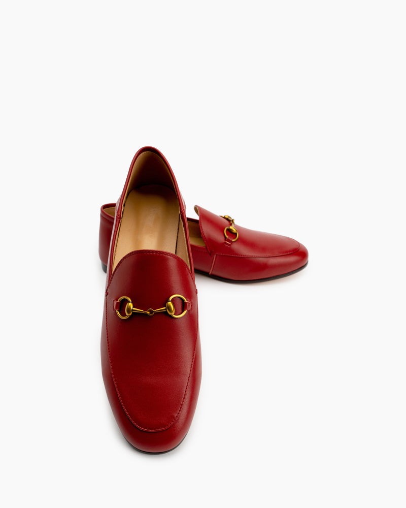 Horsebit-Classic-Metal-Buckle-Leather-Flat-Loafers