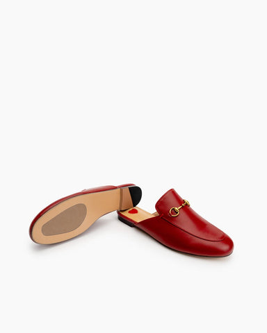 horsebit-Red-Heart-Buckle-flat-Mules