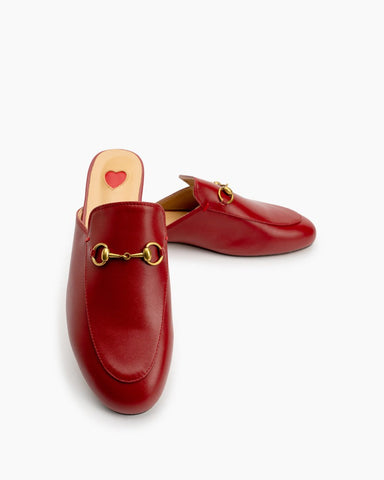 horsebit-Red-Heart-Buckle-flat-Mules